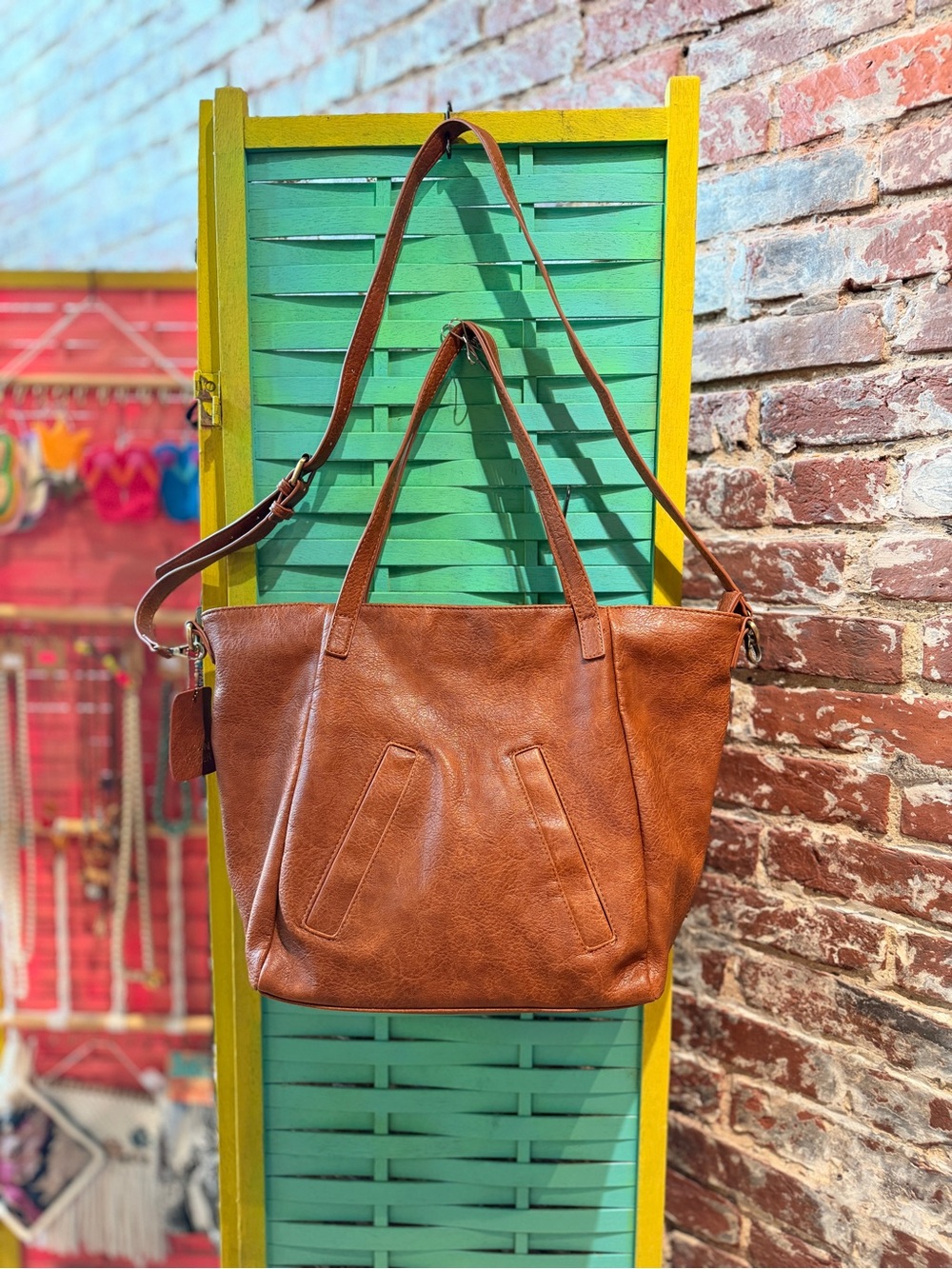 Calliope Tote by Antik Kraft 
Vegan Leather Tote Handbag in Brown